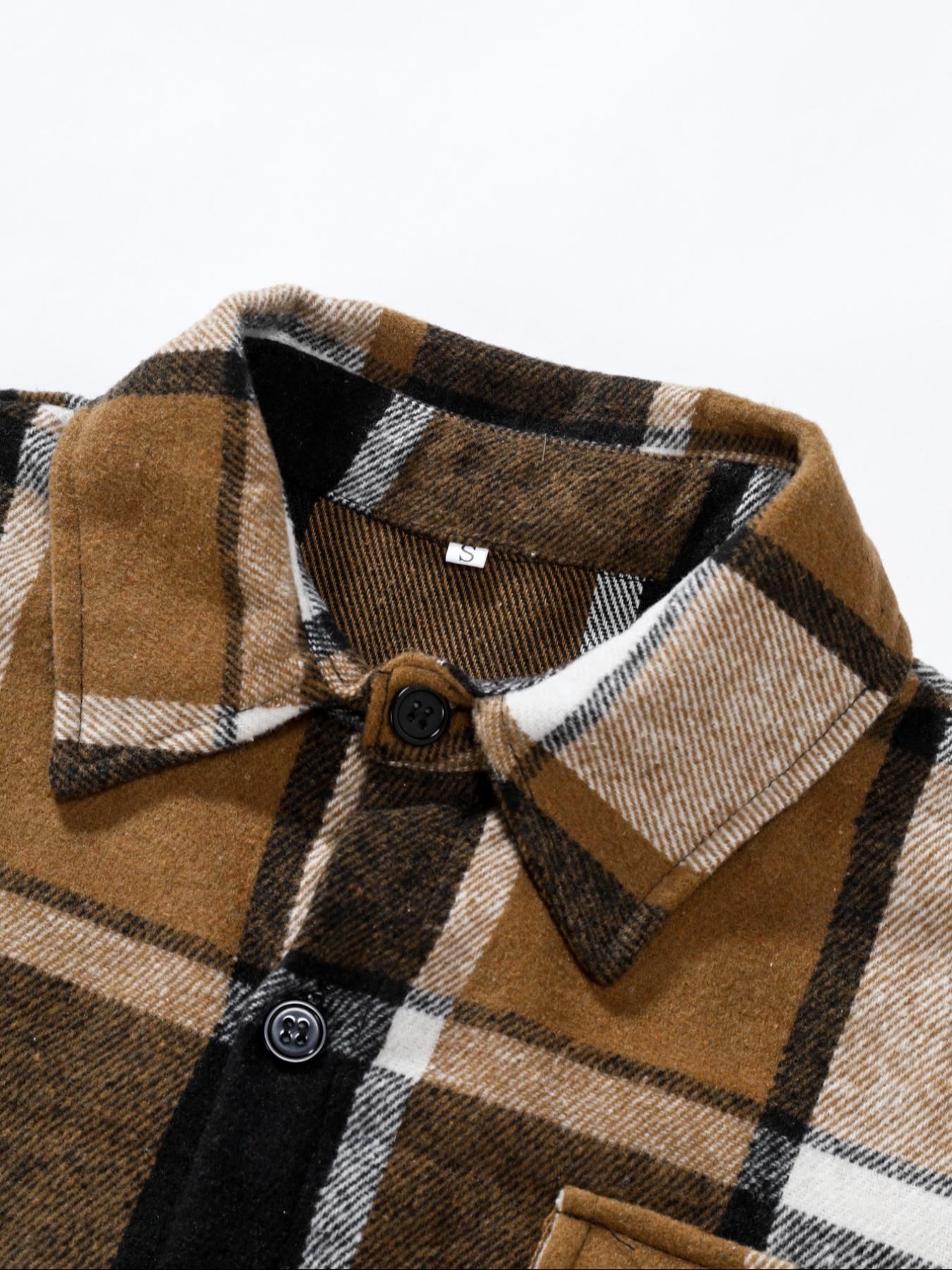 Retro Plaid Shirt Men Casual E - đánh giá và giá Flannel Shirt Lined